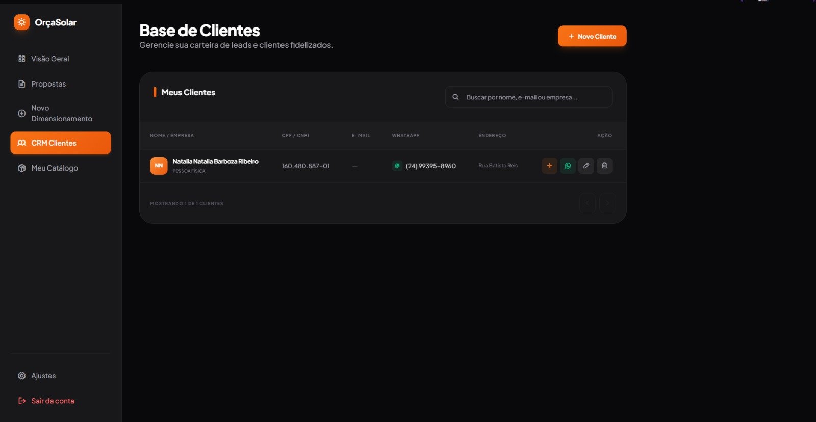 Gestão de Clientes